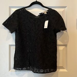 Loft lace black shirt